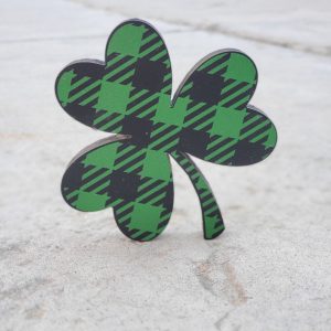 Product Image for  Checkered Wooden Clover