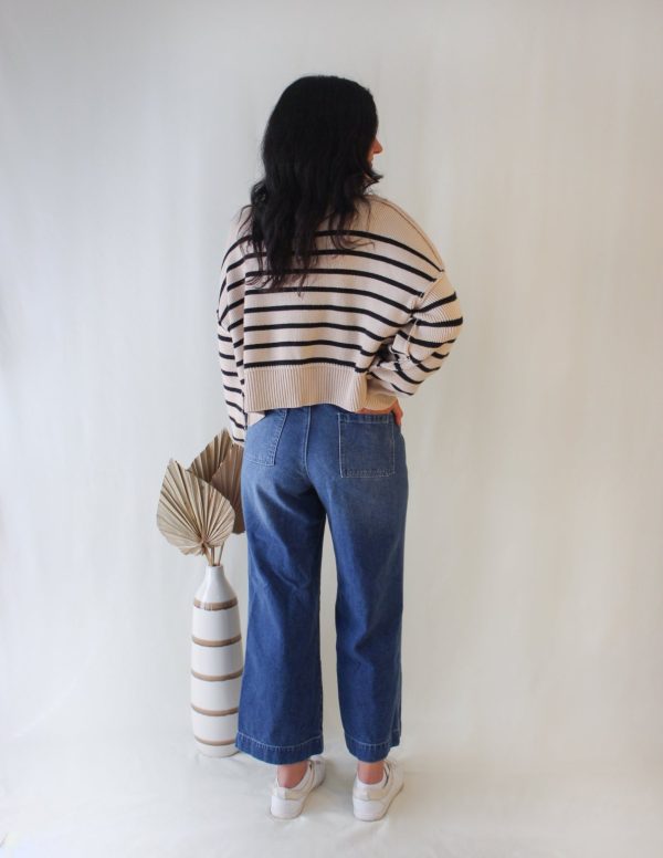 Product Image for  Striped Mock Neck Sweater
