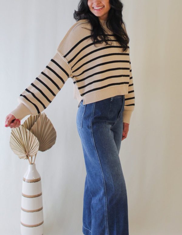 Product Image for  Striped Mock Neck Sweater