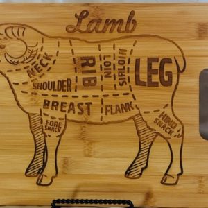 Product Image for  Bamboo Cutting Board with Handle-Lamb Design