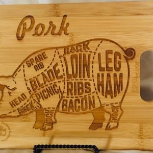 Product Image for  Bamboo Cutting Board with Handle-pork design