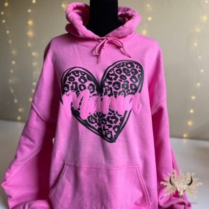 Product Image for  MAMA Leopard Heart Hoodie (Puff Print)