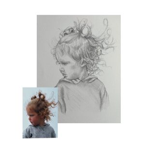 Product Image for  Custom Hand Drawn Portrait from Photo, Personalized Wall Art Portrait, hand drawn portraits, custom pencil, personalized gift