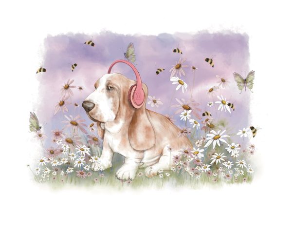 Product Image for  Basset Spring Print Spring Vibing Dog Basset Hound Dog Lover