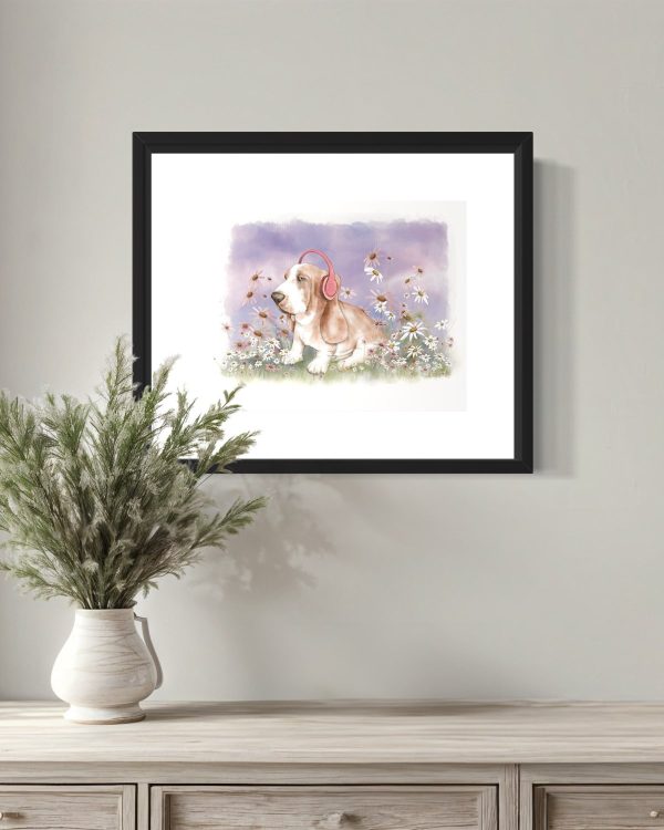 Product Image for  Basset Spring Print Spring Vibing Dog Basset Hound Dog Lover