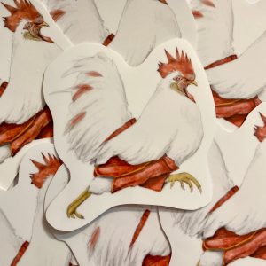 Product Image for  Chicken Pants Sticker Cottage Core Farm Life Whimsical Chicken