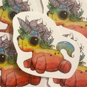 Product Image for  Rainbow Stuffed Unicorn Sticker Rainbow Sticker Cute Magical Unicorn Vinyl Sticker Decal Water Bottle Sticker Macbook Sticker