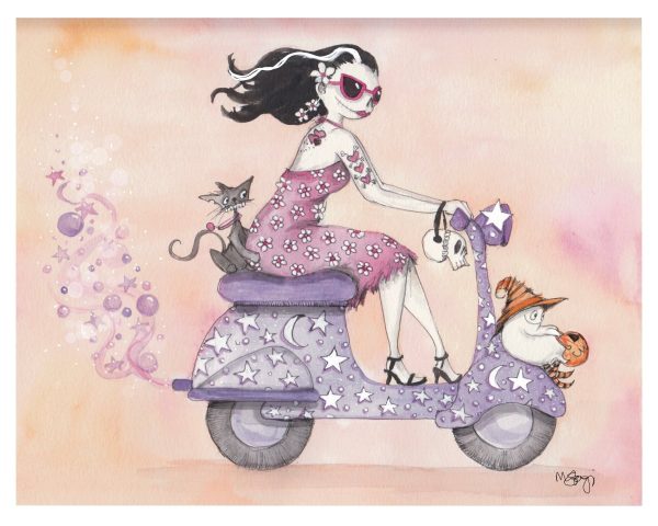 Product Image for  NEW! Boo Ride, Hot Ghoul Summer, Spooky Art Decor, Halloween Decor Witchy Friends, Summerween