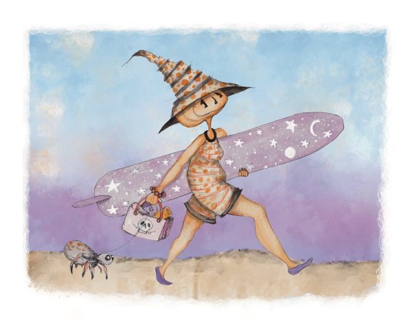 Product Image for  NEW!Surf Witch, Hot Ghoul Summer, Spooky Art Decor, Halloween Decor Witchy Friends, Summerween