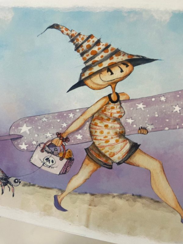 Product Image for  NEW!Surf Witch, Hot Ghoul Summer, Spooky Art Decor, Halloween Decor Witchy Friends, Summerween
