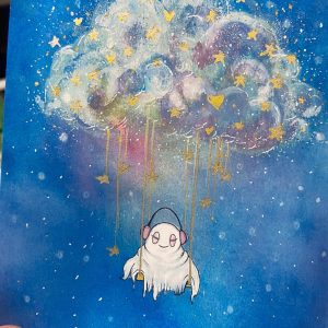 Product Image for  Haunting Beats Watercolor Painting Hot Ghoul Summer, Spooky Halloween