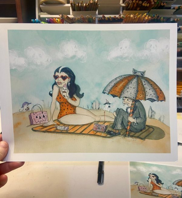 Product Image for  NEW!  Noseferasun Print, Spooky Art Decor, Vampire Beach, Halloween Decor Witchy Friends, Summerween
