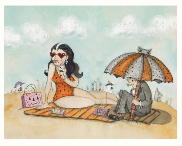 Product Image for  NEW!  Noseferasun Print, Spooky Art Decor, Vampire Beach, Halloween Decor Witchy Friends, Summerween