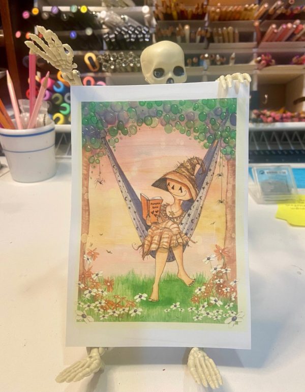 Product Image for  NEW! Pumpkin Spice Afternoon Print, Spooky Art Decor, Witchy Halloween Decor Witchy Friends, Summerween, pumpkin art