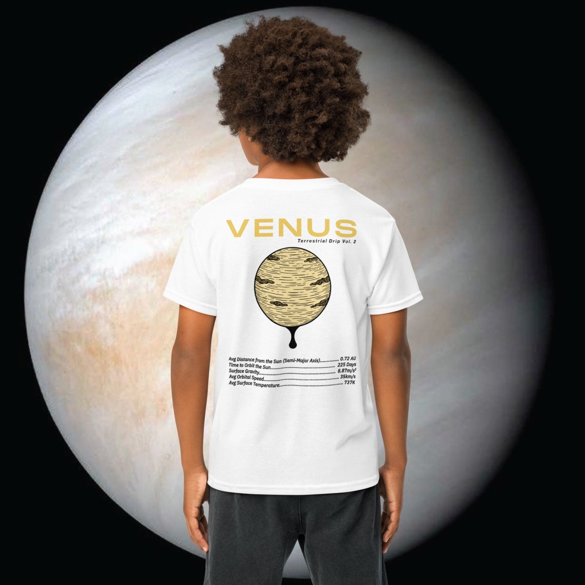 Downloaded from Shopify for use with Vendor ID (482) and Product ID (8523029577894). Product Image for Venus | Tee (Youth)