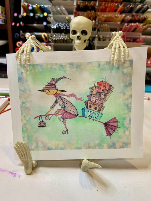Product Image for  NEW! Hattie’s Shopping Trip Print, Spooky Art Decor, Witchy Halloween Decor Witchy Friends, pumpkin art